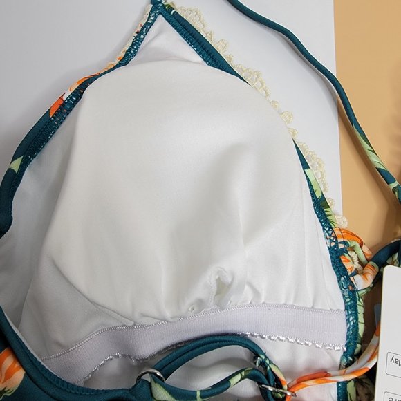 CUPSHE Women's Ladies Vintage Lace Bikini Sets Beach Swimwear size Large NWT - Picture 8 of 14